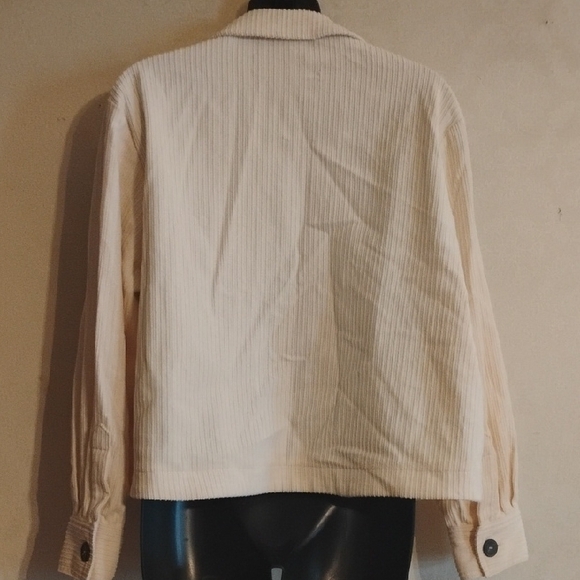 Zara Cream Utility Jacket Corduroy Tailored. Size Medium. Great For Fall. - Picture 3 of 9